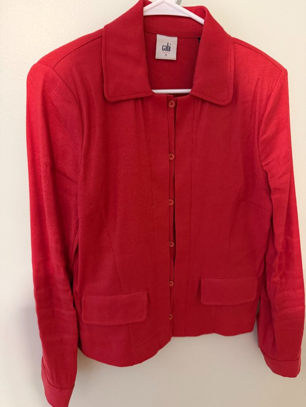 Cabi size small linen blend red jacket